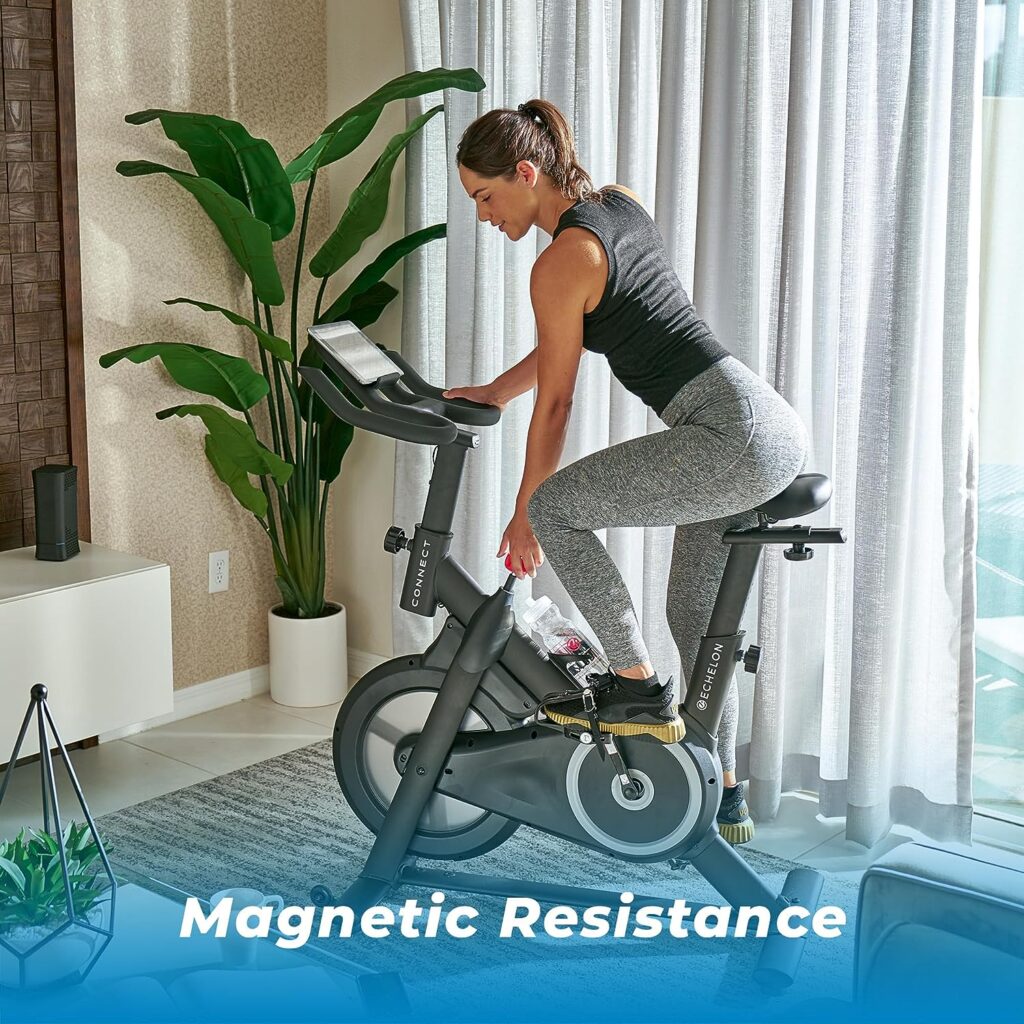 Echelon Smart Connect Fitness Bike, 30-Day Free Echelon Membership, Easy Storage, Small Spaces, Cushioned Seat, Solid, Stable Design, HIIT, Top Instructors, 32 Resistance Levels, Bluetooth