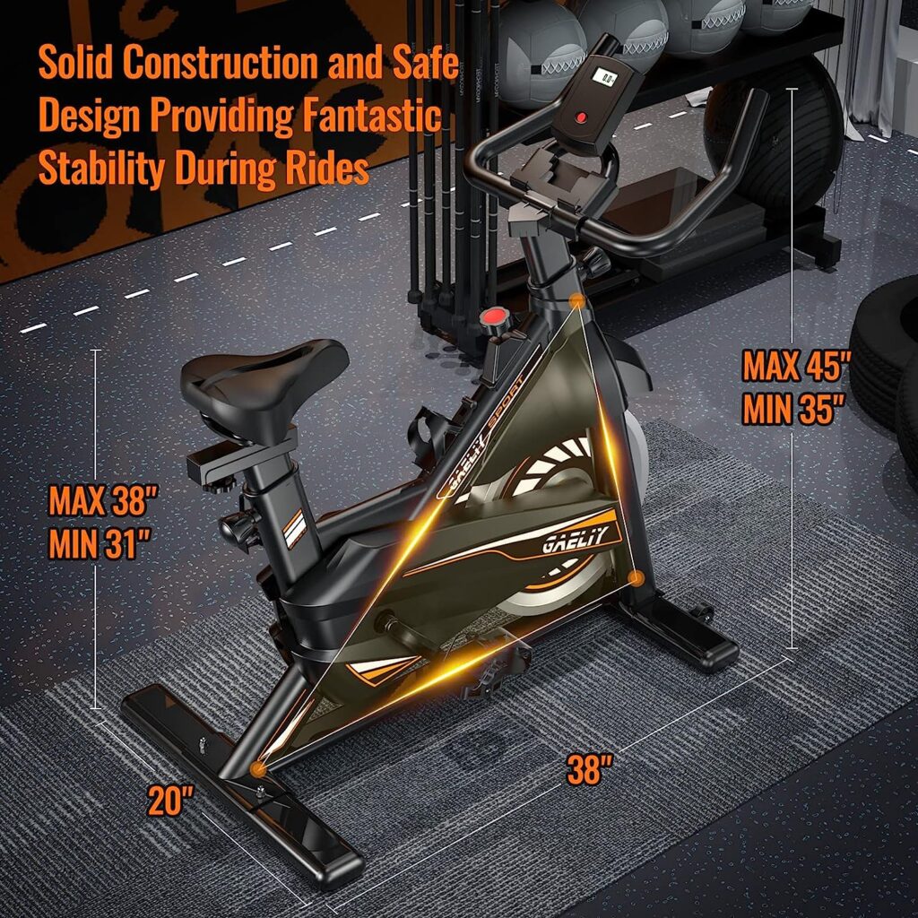 Exercise Bike-Stationary Cycling Bike with LCD Monitor,Ipad Mount and Comfortable Seat Cushion for Home Gym.