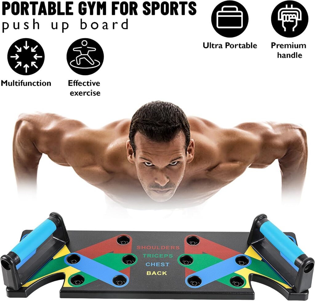 Push Up Board 9 in 1 | Perfect Push Up Bar Handles| Multi-Functional Pushup Bars Fitness Floor | Chest Muscle Strength Training Equipment | Home Workout Equipment, Portable Gym for Men  Women